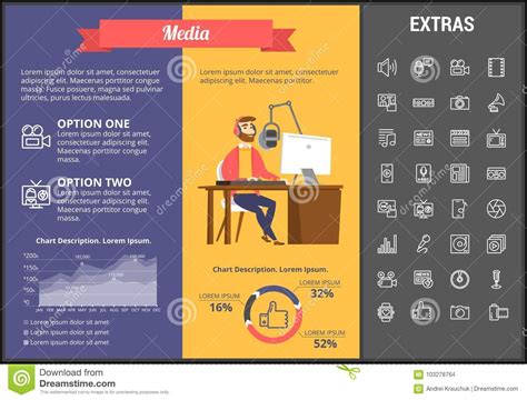 Medios Plantilla Infographic Elementos E Iconos Ilustraci N Del Vector