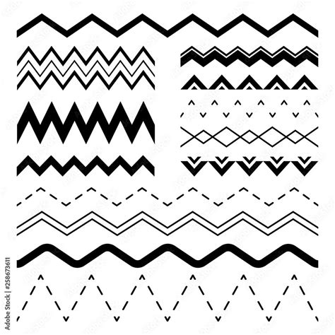 Wavy Zigzag Wiggle Jagged Waves Parallel Sinus Line Wave Border And