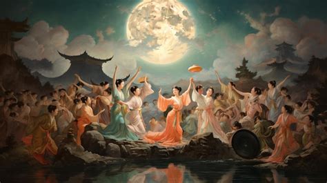 Premium AI Image | moon festival in China