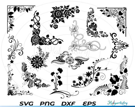 Floral Corner Svg Corner Floral Border Floral Floral Frame Svg