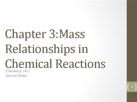 Chapter 3 Mass Relationships in Chemical Reactions Chemistry 
