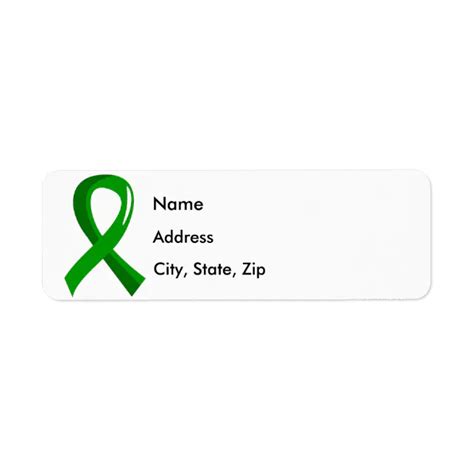 Organ Donation Green Ribbon 3 Label | Zazzle