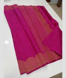 Pink Color Kanchi Pattu Sarees With Double Border Design KANP0013804