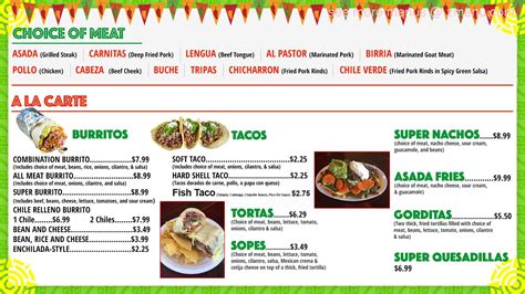 Online Menu of Durango Taco Shop Restaurant, Las Vegas, Nevada, 89131 ...