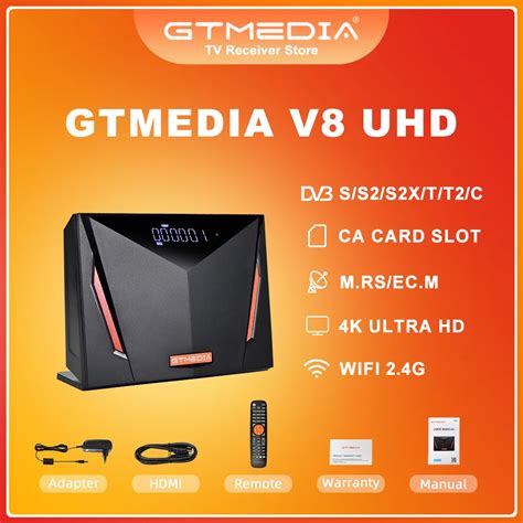 GTMEDIA V8 UHD 4K Satellite TV Receiver DVB S2X S2 T2 Cable Decoder H