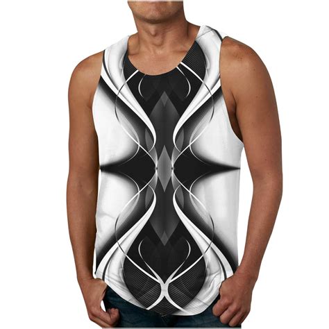 Txeol Men Tank Tops Big And Tall Mens D Optical Illusion Print Tank