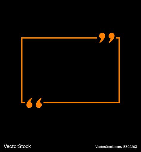 Text quote sign orange icon on black background Vector Image