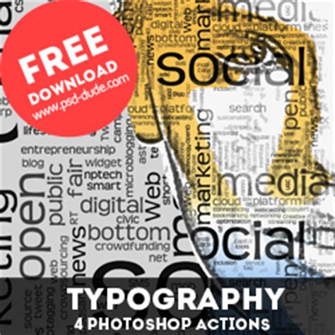 Typography Portrait Photoshop Free Actions | PSDDude