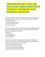 Hesi Rn Pharmacology Questions With Correct Answers New Generation