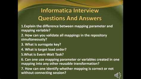 Informatica Interview Questions And Answers For Experienced Part2 Youtube