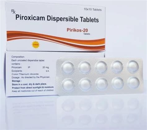 Piroxicam Dispersible Tablets 20mg At Rs 425 Box In Ambala ID