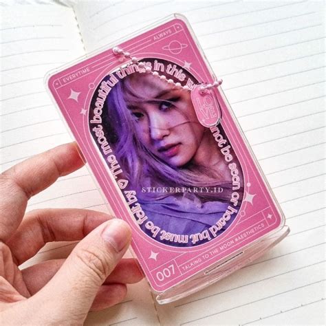 Jual Sticker Party Holder Akrilik Pink Aesthetic Kartu PC Photocard