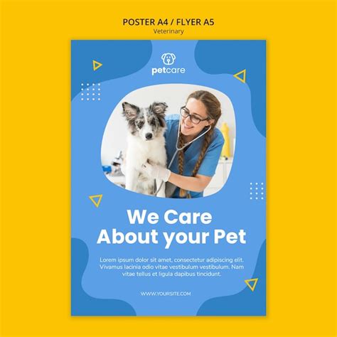 Free Psd Female Vet And Cute Dog Veterinary Poster Template