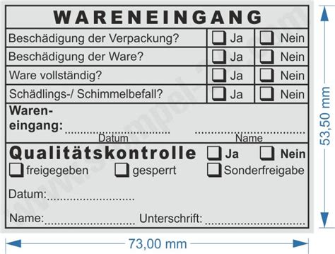 Wareneingangsstempel Qualit Tskontrolle Schimmelbefall Sonderfreigabe