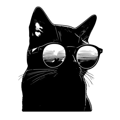 Instant Download Svg File Cat Wearing Sunglasses For Cricut Silhouette