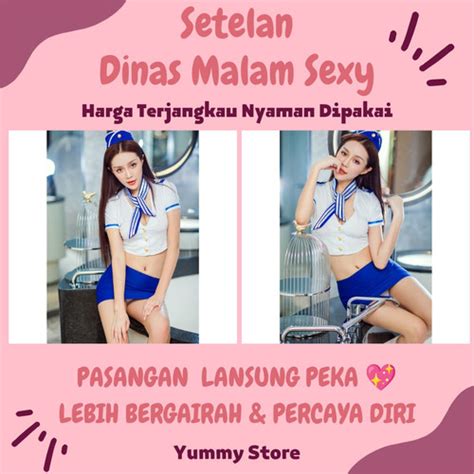 Jual Lingerie Cosplay Set Pramugari Hot Dinas Malam Haram Wanita Sexy Kota Tangerang Yummy