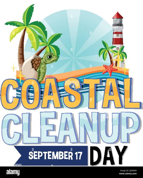 International Coastal Cleanup Day Banner Design Illustration Stock