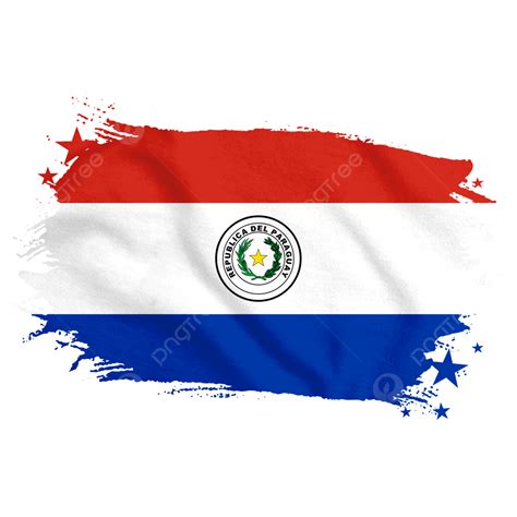 Bandera De Paraguay En Pincel De Estrella De Acuarela Nuevo Png