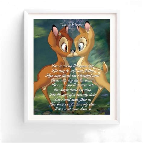 Love is A Song Lyrics Bambi Song Lyrics Bambi and Faline - Etsy