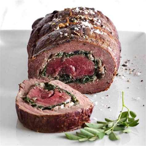 Stuffed Beef Roast With Blue Cheese Mushrooms Spinach Williams