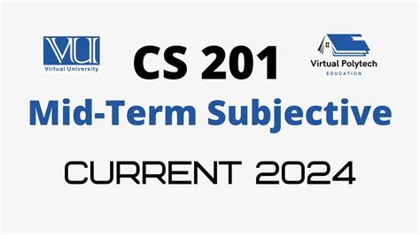 Cs Mid Term Subjective Mid Term Preparation Mid Term Past Papers