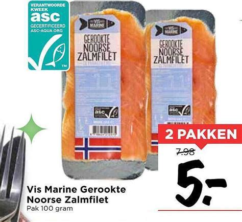 Vis Marine Gerookte Noorse Zalmfilet Gram Aanbieding Bij Vomar