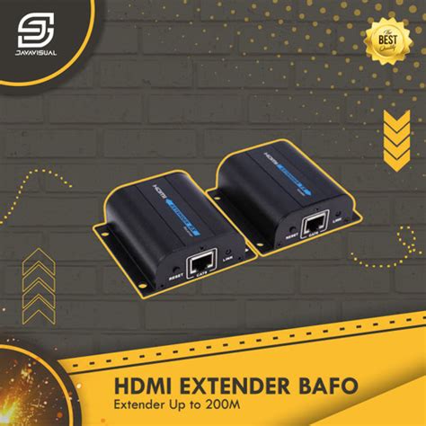 Jual Bafo HDMI Extender 200 Meter Over Kabel LAN Cat6 With IR BF 374B