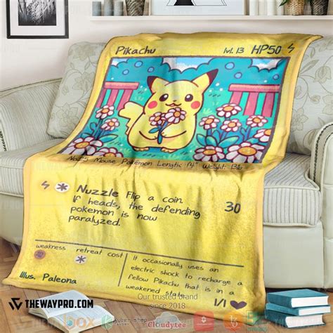 Anime Pokemon Kt Pikachu Custom Soft Blanket Pixeltee