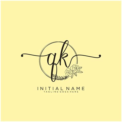 initiale qk féminin logo collections modèle écriture logo de initiale