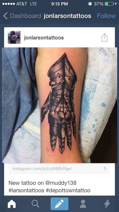 Gauntlet tattoo | Weapon tattoo, Tattoos, Tatting