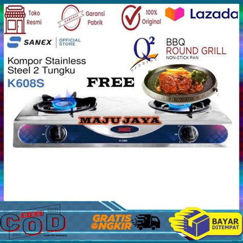 SANEX Kompor Gas K 608S 2 Tungku Stainless Steel Pilih Sesuai Varian Ya