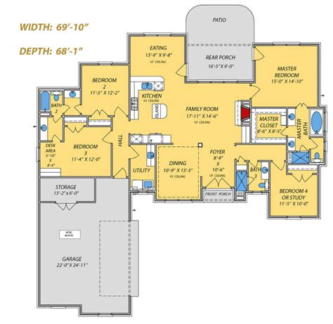 Ranch Plan 2 152 Square Feet 4 Bedrooms 3 Bathrooms 9279 00011