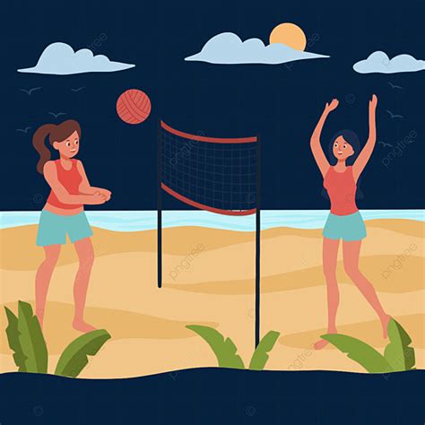 Equipo De Voleibol De Playa Png Dibujos Playa Vóleibol Estilo De