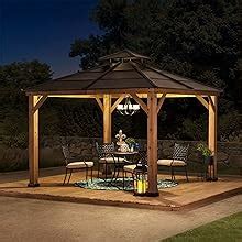 Amazon Sunjoy X Cedar Framed Wood Gazebo With Brown