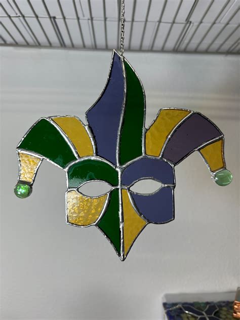 New Stained Glass Mardi Gras Mask Etsy