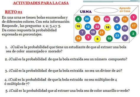 En Una Urna Se Tienen Bolas Numeradas Y De Diferentes Colores Con