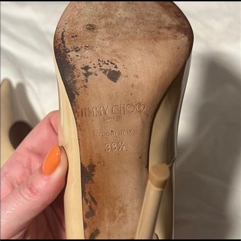 Jimmy Choo Anouk Patent Nude Stiletto Pump Gem