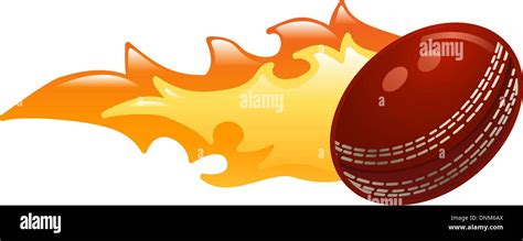 Illustration Of A Flaming Cricket Ball Stock Vector Image Art Alamy