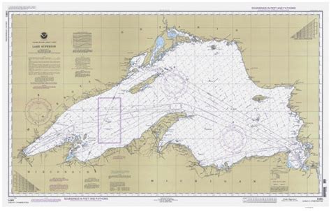 Lake Superior Nautical Map Reprint Great Lakes Etsy