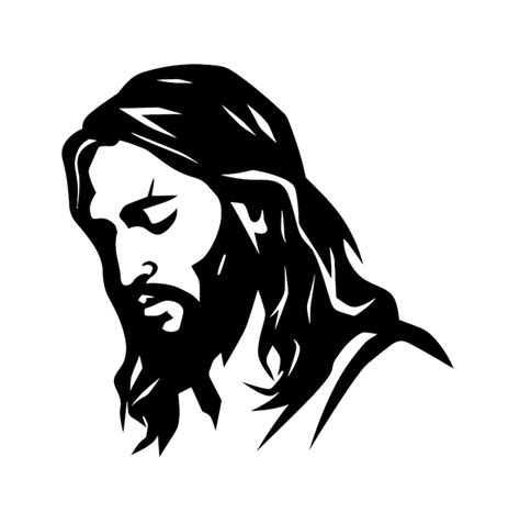 Jesus Silhouette Christian Graphic Art Instant Downloads Black And White