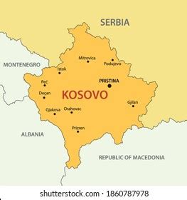 Republic Kosovo Vector Map Stock Vector (Royalty Free) 1860787978 ...