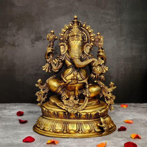 Buy This Large Size Brass Ganesha Idol Height Inch Devsabha