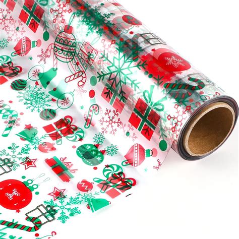 Amazon Pengxiaomei 32in X 50 Ft Christmas Cellophane Wrap Roll