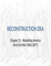 Reconstruction Ordeal And Change Pptx Reconstruction Era Chapter