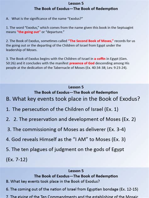 Lesson 5-Exodus | PDF | Book Of Exodus | The Exodus