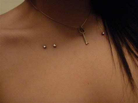 Chest Dermals Unique Body Piercings Collar Bone Piercing