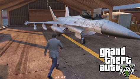 Gta Stealing A Fighter Jet From Military Base By Armu Youtube