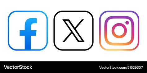 Set of popular social media mobile apps icons Vector Image