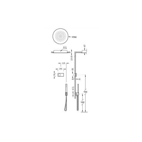 Tres Podtynkowy Termostatyczny Elektroniczny Zestaw Prysznicowy Shower