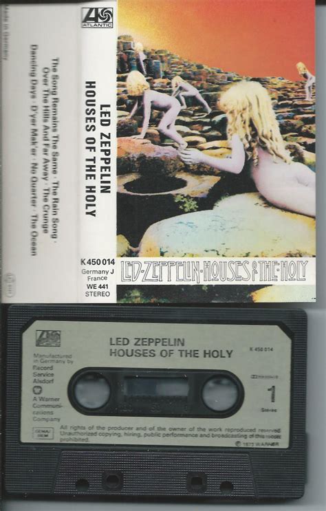 Led Zeppelin Houses Of The Holy Black Cass Grey Paper Labels